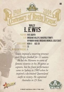2008 NRL Centenary #88 Wally Lewis Back